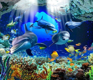 3D Pretty Ocean Floor Mural Wallpaper AJ Wallpaper 2 