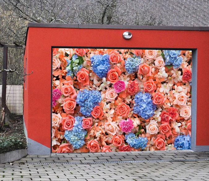 3D Colorful Flowers 416 Garage Door Mural Wallpaper AJ Wallpaper 