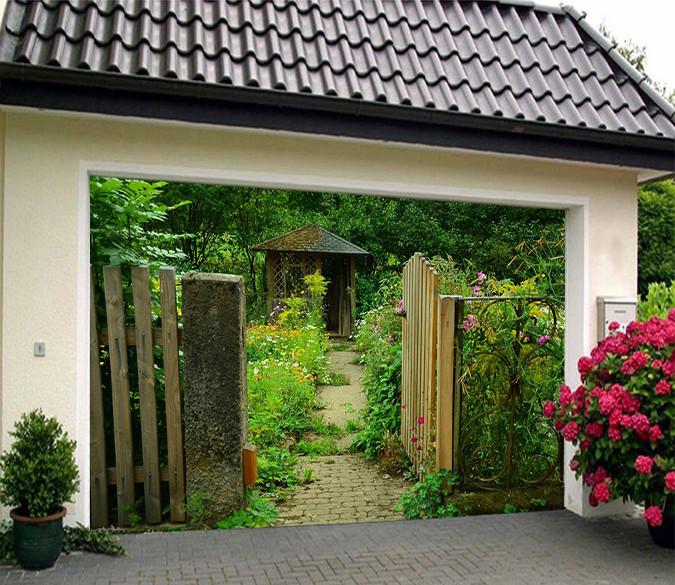 3D Hut Garden Scenery 172 Garage Door Mural Wallpaper AJ Wallpaper 