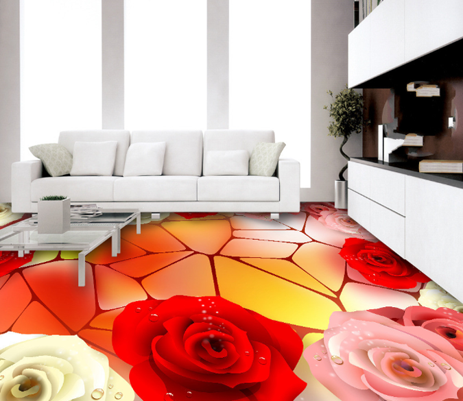 3D Bright Flowers Floor Mural Wallpaper AJ Wallpaper 2 