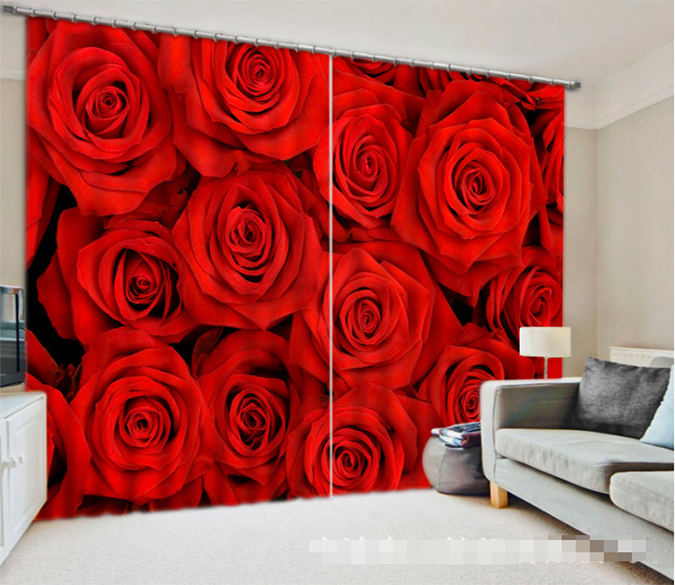 3D Pretty Red Roses 1291 Curtains Drapes Wallpaper AJ Wallpaper 