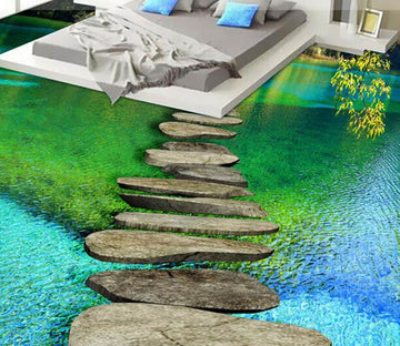 3D River Stone Path Floor Mural Wallpaper AJ Wallpaper 2 
