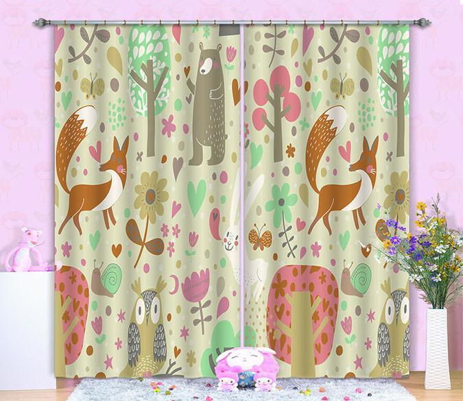 3D Lovely Animals Pattern 815 Curtains Drapes Wallpaper AJ Wallpaper 