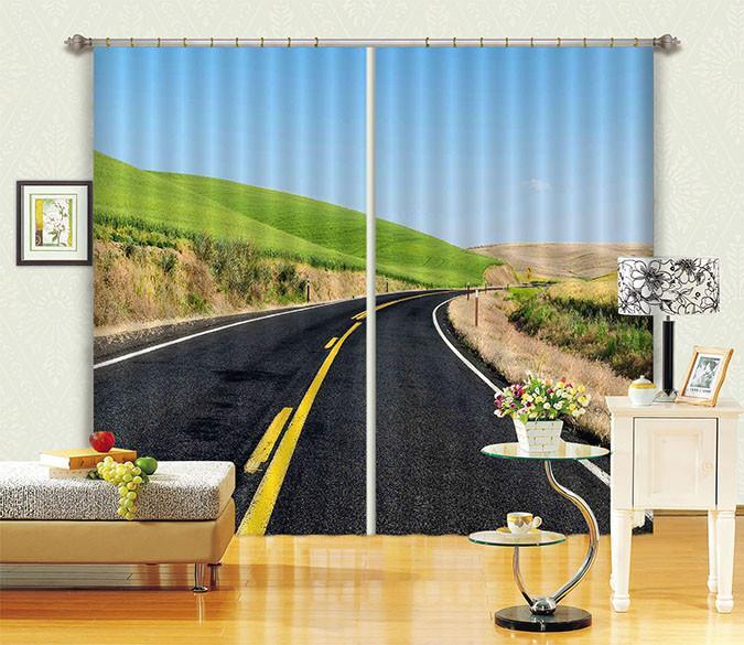 3D Road Scenery 217 Curtains Drapes Wallpaper AJ Wallpaper 