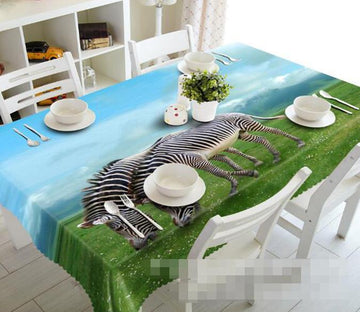 3D Lawn Zebras 1244 Tablecloths Wallpaper AJ Wallpaper 