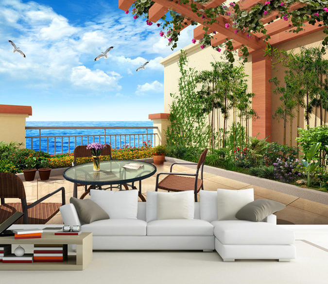 Luxurious Big Balcony Wallpaper AJ Wallpaper 