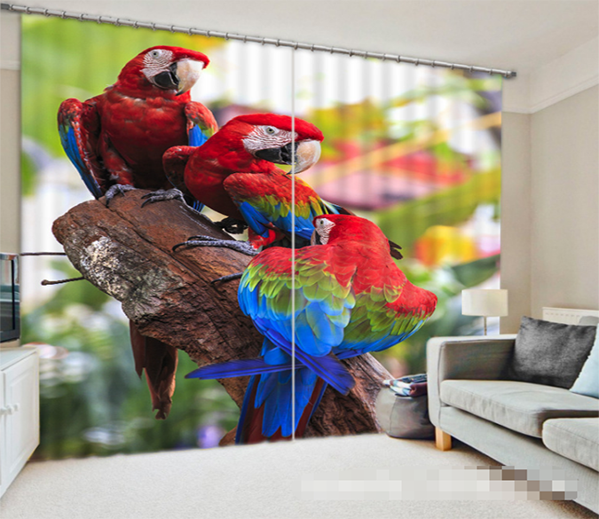 3D Tree Parrots 1250 Curtains Drapes Wallpaper AJ Wallpaper 