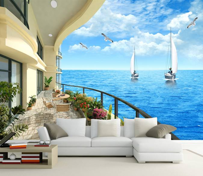 Balcony Ocean Views Wallpaper AJ Wallpaper 