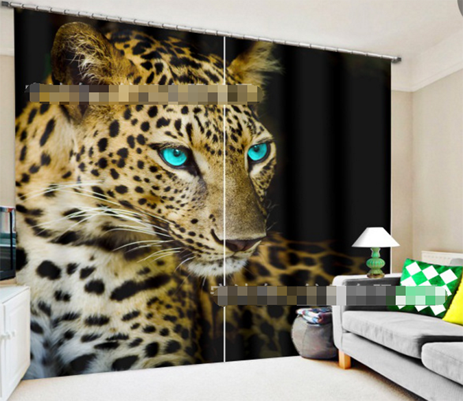 3D Leopard 2070 Curtains Drapes Wallpaper AJ Wallpaper 