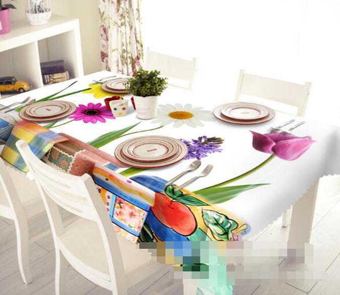 3D Colorful Flowers 983 Tablecloths Wallpaper AJ Wallpaper 