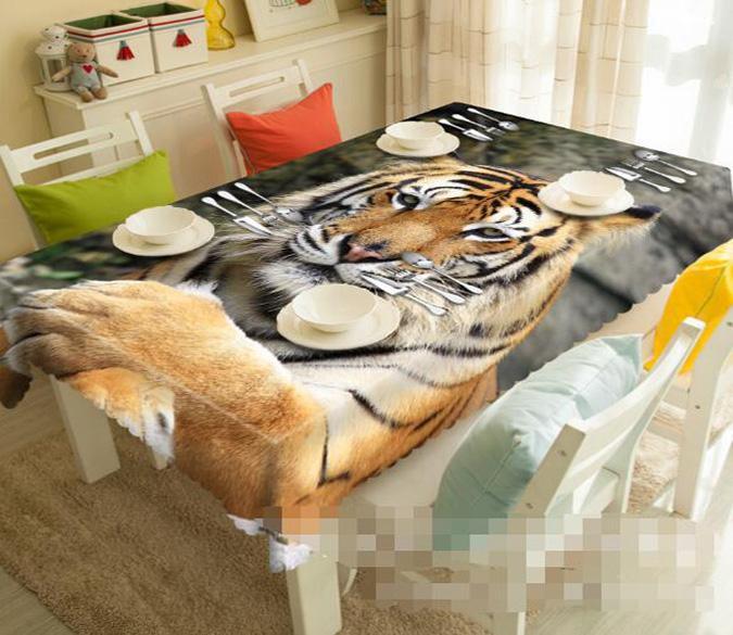 3D Tiger 987 Tablecloths Wallpaper AJ Wallpaper 