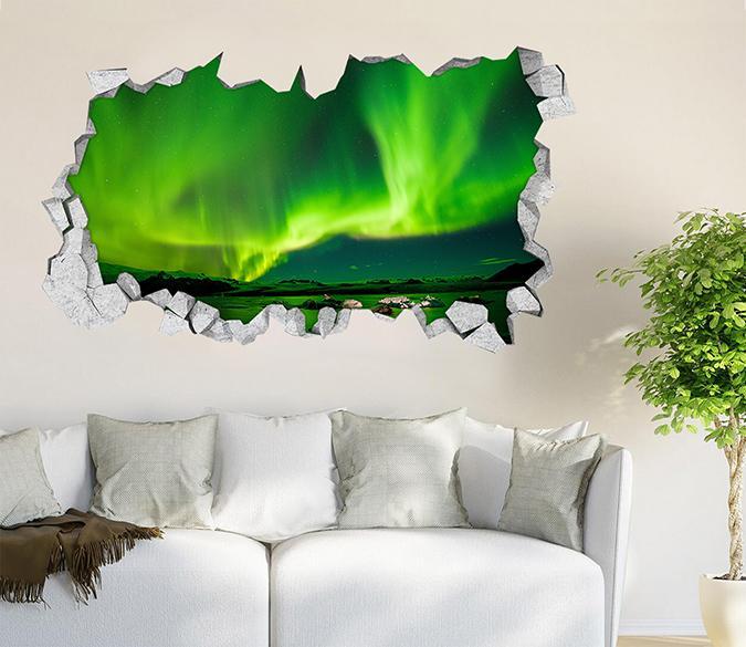 3D Bright Aurora 050 Broken Wall Murals Wallpaper AJ Wallpaper 