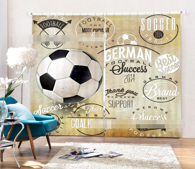 3D Football Pattern 2006 Curtains Drapes Wallpaper AJ Wallpaper 