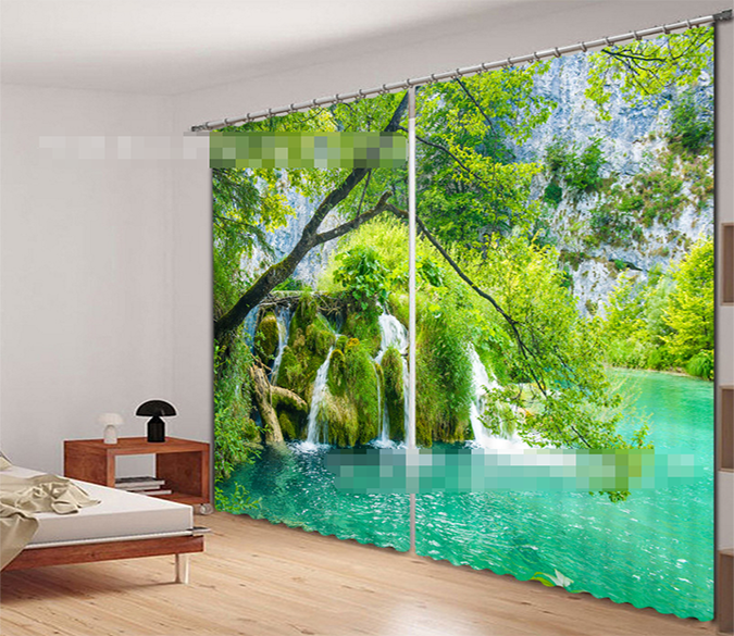 3D Lake Streams 1077 Curtains Drapes Wallpaper AJ Wallpaper 