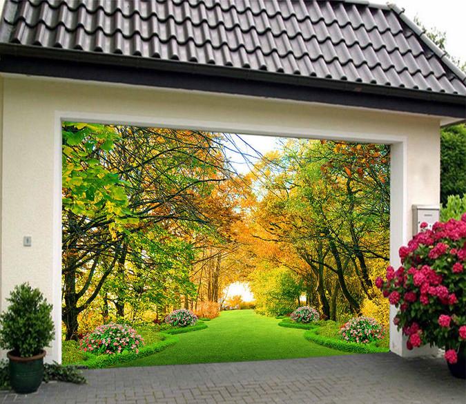 3D Grassland Color Trees 305 Garage Door Mural Wallpaper AJ Wallpaper 