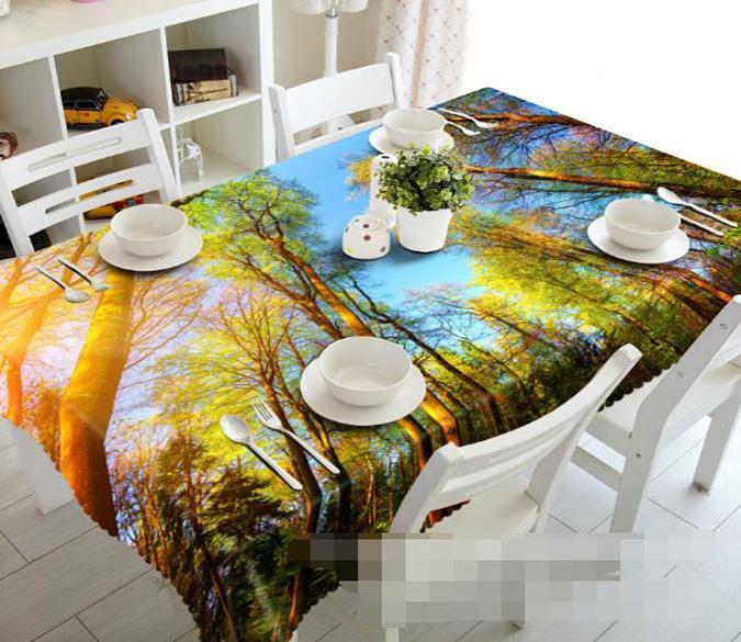 3D Green Forest Blue Sky 1036 Tablecloths Wallpaper AJ Wallpaper 