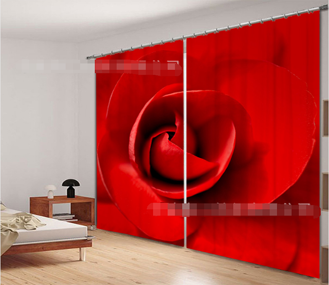 3D Red Flower 1124 Curtains Drapes Wallpaper AJ Wallpaper 