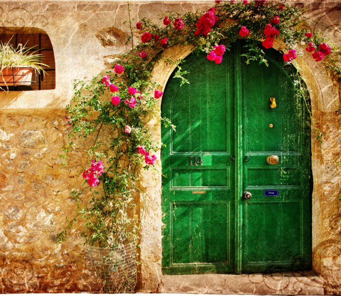 Flowers Door Wallpaper AJ Wallpaper 