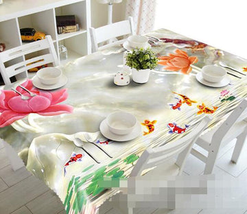 3D Flowers Fishes 1054 Tablecloths Wallpaper AJ Wallpaper 