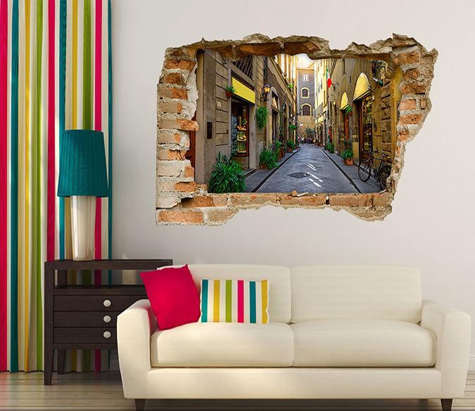 3D Quiet City Alley 355 Broken Wall Murals Wallpaper AJ Wallpaper 