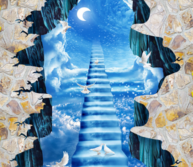 3D Heaven Ladder Floor Mural Wallpaper AJ Wallpaper 2 