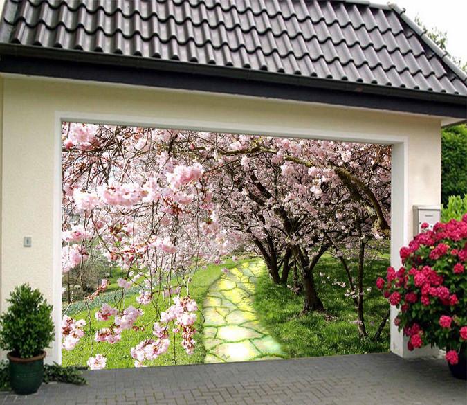 3D Spring Flowers Trees 309 Garage Door Mural Wallpaper AJ Wallpaper 