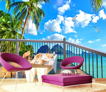 Balcony Vast Sea Wallpaper AJ Wallpaper 