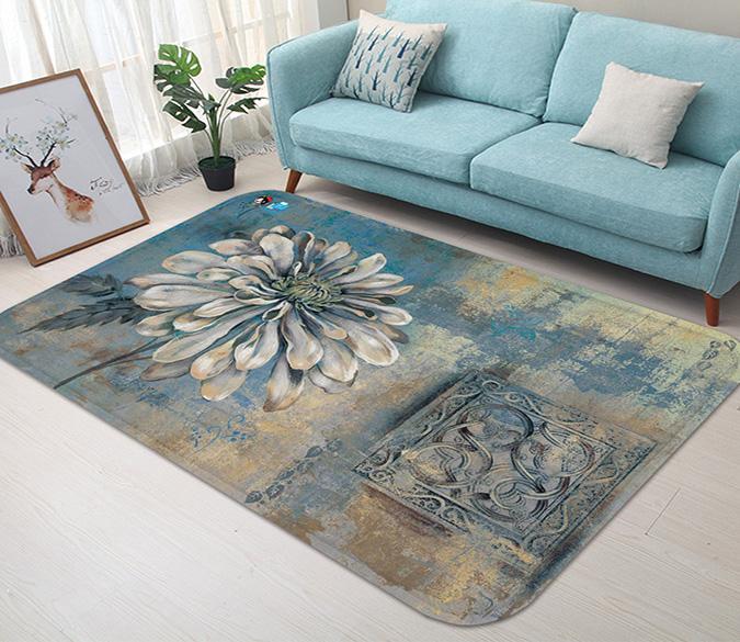 3D Retro Flower Painting 15 Non Slip Rug Mat Mat AJ Creativity Home 