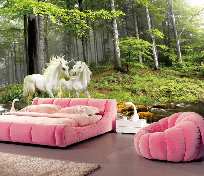 Forest Stream Unicorns Wallpaper AJ Wallpaper 2 