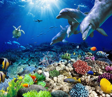 3D Seabed Creatures Floor Mural Wallpaper AJ Wallpaper 2 