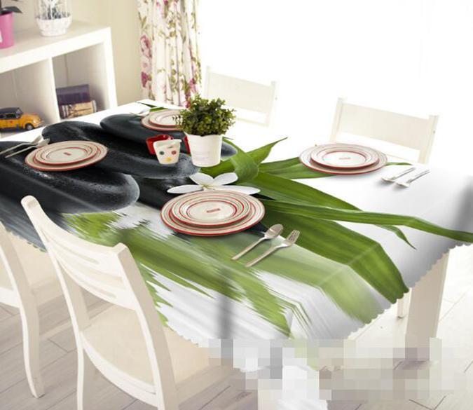 3D Leaves Stones 1123 Tablecloths Wallpaper AJ Wallpaper 