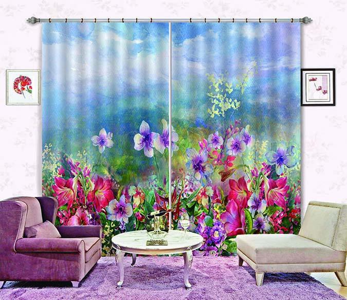 3D Bright Flowers 470 Curtains Drapes Wallpaper AJ Wallpaper 