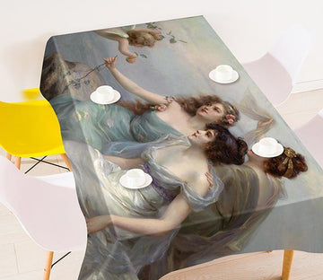 3D Oil Painting Beauty Angels 405 Tablecloths Wallpaper AJ Wallpaper 