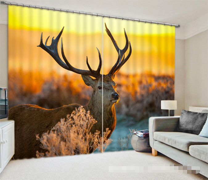 3D Sunset Animal 1226 Curtains Drapes Wallpaper AJ Wallpaper 