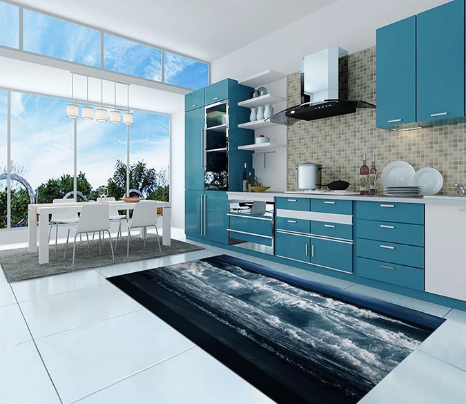 3D Dusk Sea Tide 99 Kitchen Mat Floor Mural Wallpaper AJ Wallpaper 