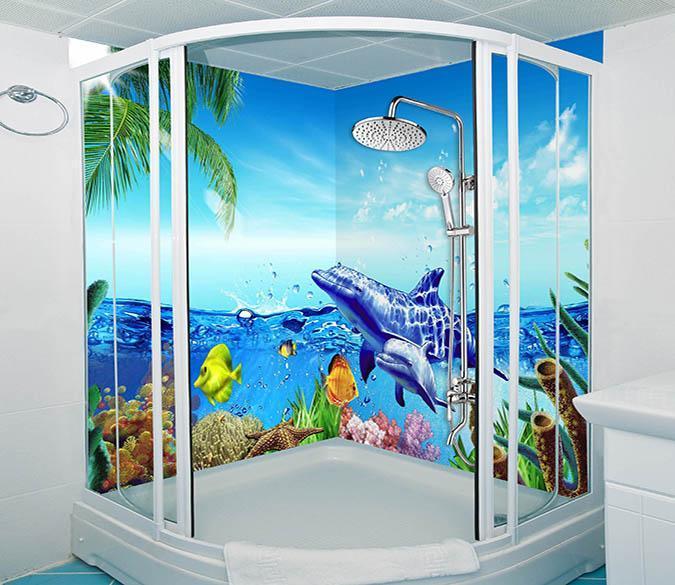 3D Ocean World 1 Bathroom Wallpaper Wallpaper AJ Wallpaper 