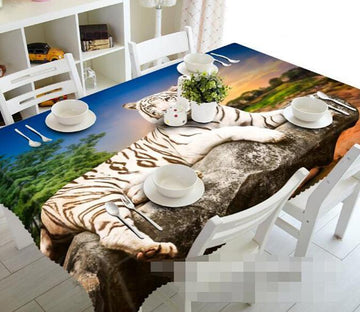 3D Stone Tiger 998 Tablecloths Wallpaper AJ Wallpaper 