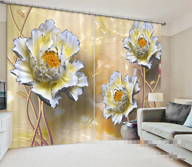 3D Elegant Flowers 962 Curtains Drapes Wallpaper AJ Wallpaper 