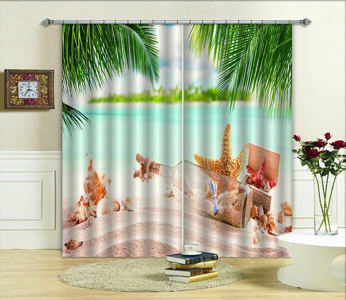 3D Pretty Beach 802 Curtains Drapes Wallpaper AJ Wallpaper 