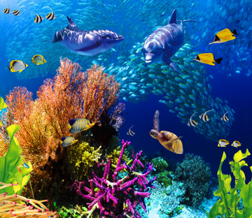 3D Sea Bottom Corals Floor Mural Wallpaper AJ Wallpaper 2 