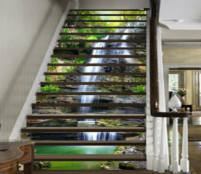 3D Mountain Stream 578 Stair Risers Wallpaper AJ Wallpaper 