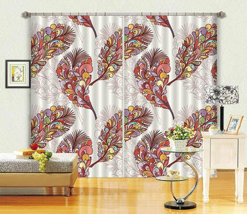 3D Color Feather Pattern 525 Curtains Drapes Wallpaper AJ Wallpaper 