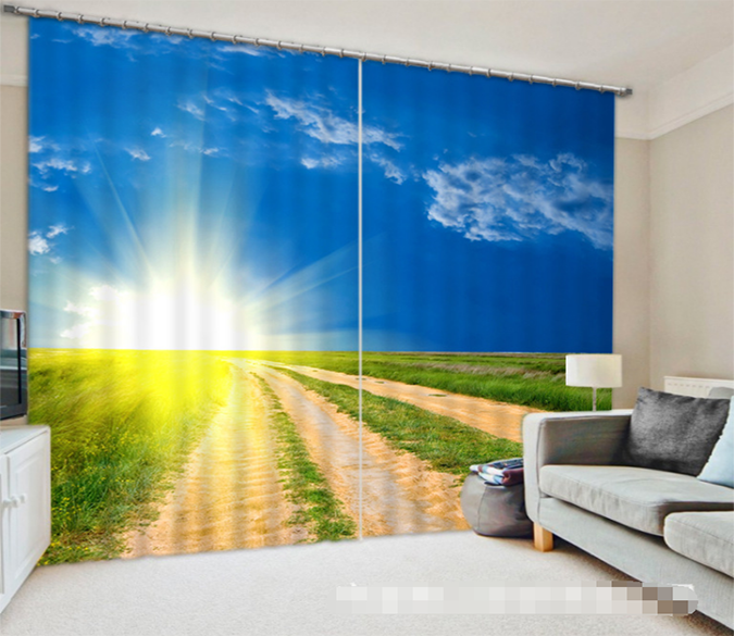 3D Country Dazzling Sun 1271 Curtains Drapes Wallpaper AJ Wallpaper 