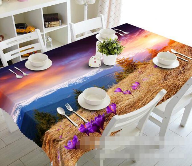3D Mountain Flowers 1101 Tablecloths Wallpaper AJ Wallpaper 