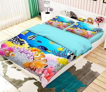 3D Colorful Cartoon Ocean 239 Bed Pillowcases Quilt Wallpaper AJ Wallpaper 