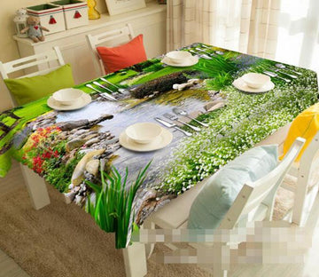 3D River Flowers 951 Tablecloths Wallpaper AJ Wallpaper 