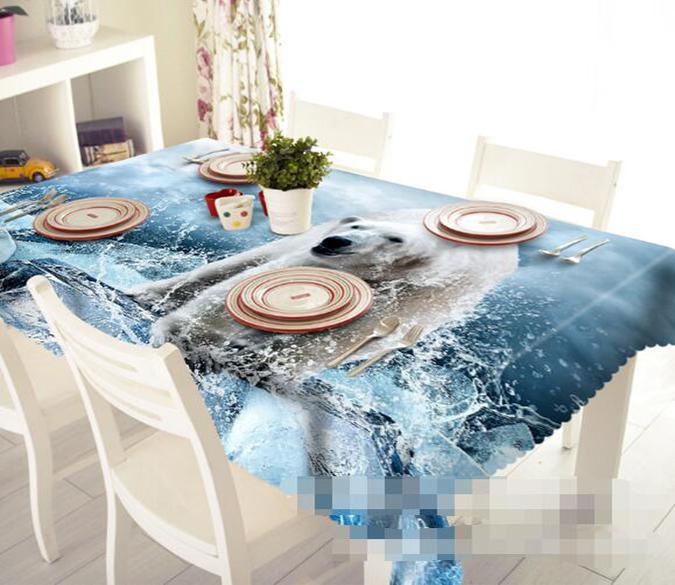 3D Sea Ice Cubes Bear 1129 Tablecloths Wallpaper AJ Wallpaper 