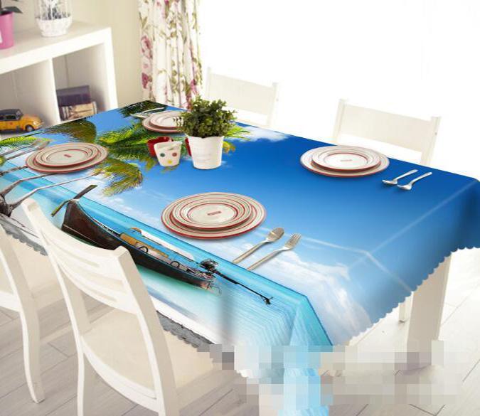 3D Sea Boat 990 Tablecloths Wallpaper AJ Wallpaper 