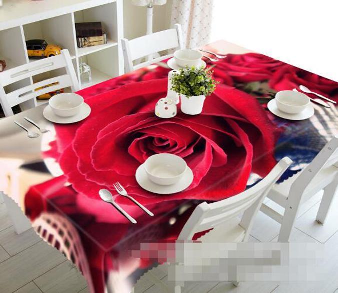 3D Red Roses 1130 Tablecloths Wallpaper AJ Wallpaper 