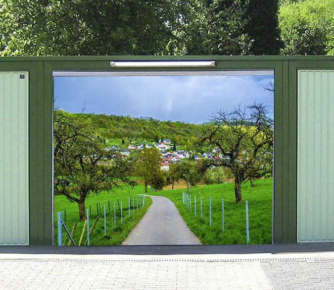 3D Town Grassland Trees 191 Garage Door Mural Wallpaper AJ Wallpaper 